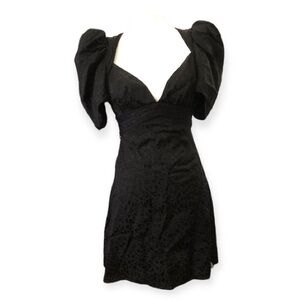 LPA Black Puff Sleeve Mini Dress Size Small